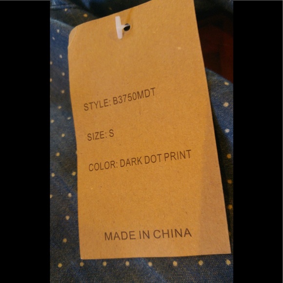 Polka dot button down denim top!!! - Picture 5 of 5